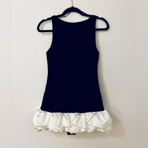 Zara Black and White Ruffle Hem Mini Dress